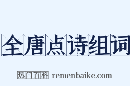 全唐点诗组词是什么意思的图片